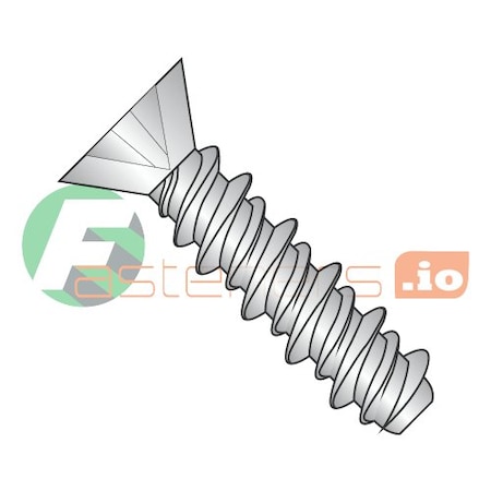Newport Fasteners Thread Cutting Screw, #4 x 1/2 in, Stainless Steel Flat Head Phillips Drive, 10000 PK 193502